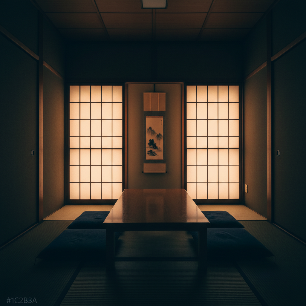 障子越しの光が差す個室