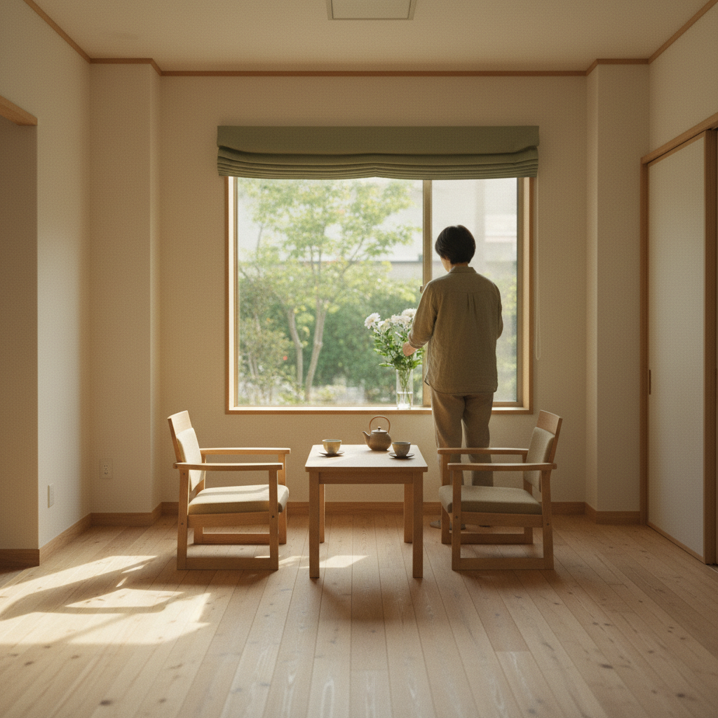 縁側に差し込む光と穏やかな対話