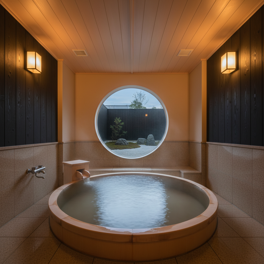 湯宿 縁 — 大浴場（源泉掛け流し）