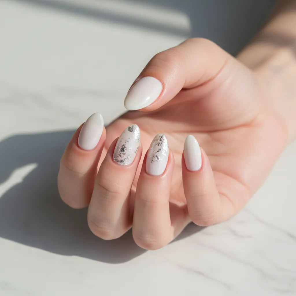 ao ネイル作品 — 冬のパール（07）