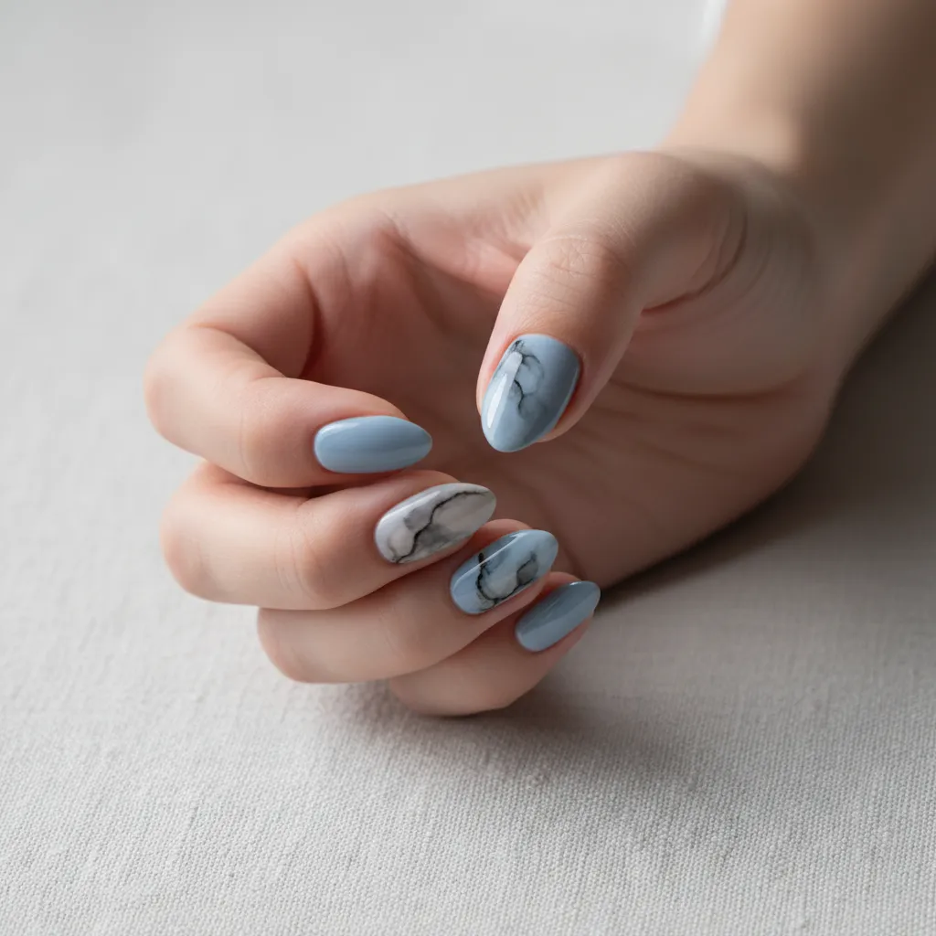 ao ネイル作品 — 墨絵アート（08）