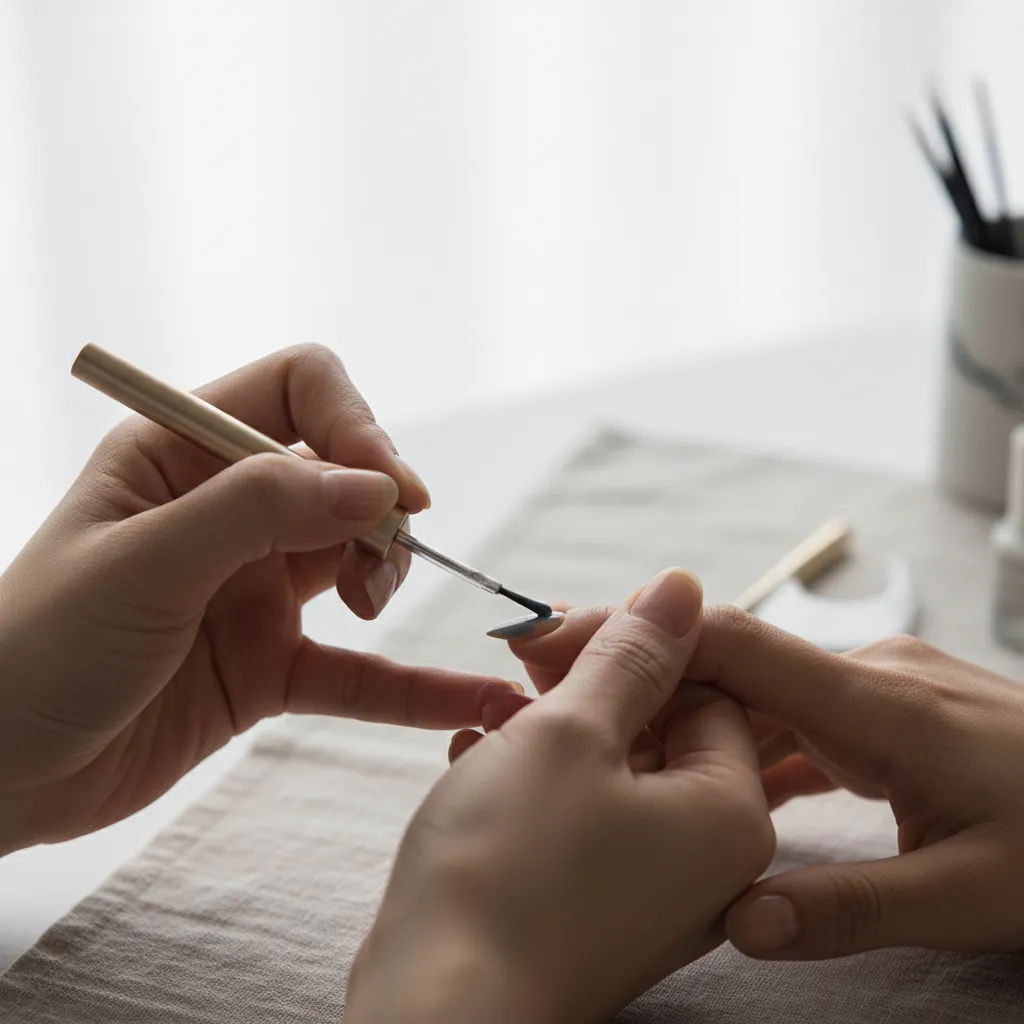 大分ネイル工房 ao オーナー — 施術中の手元写真